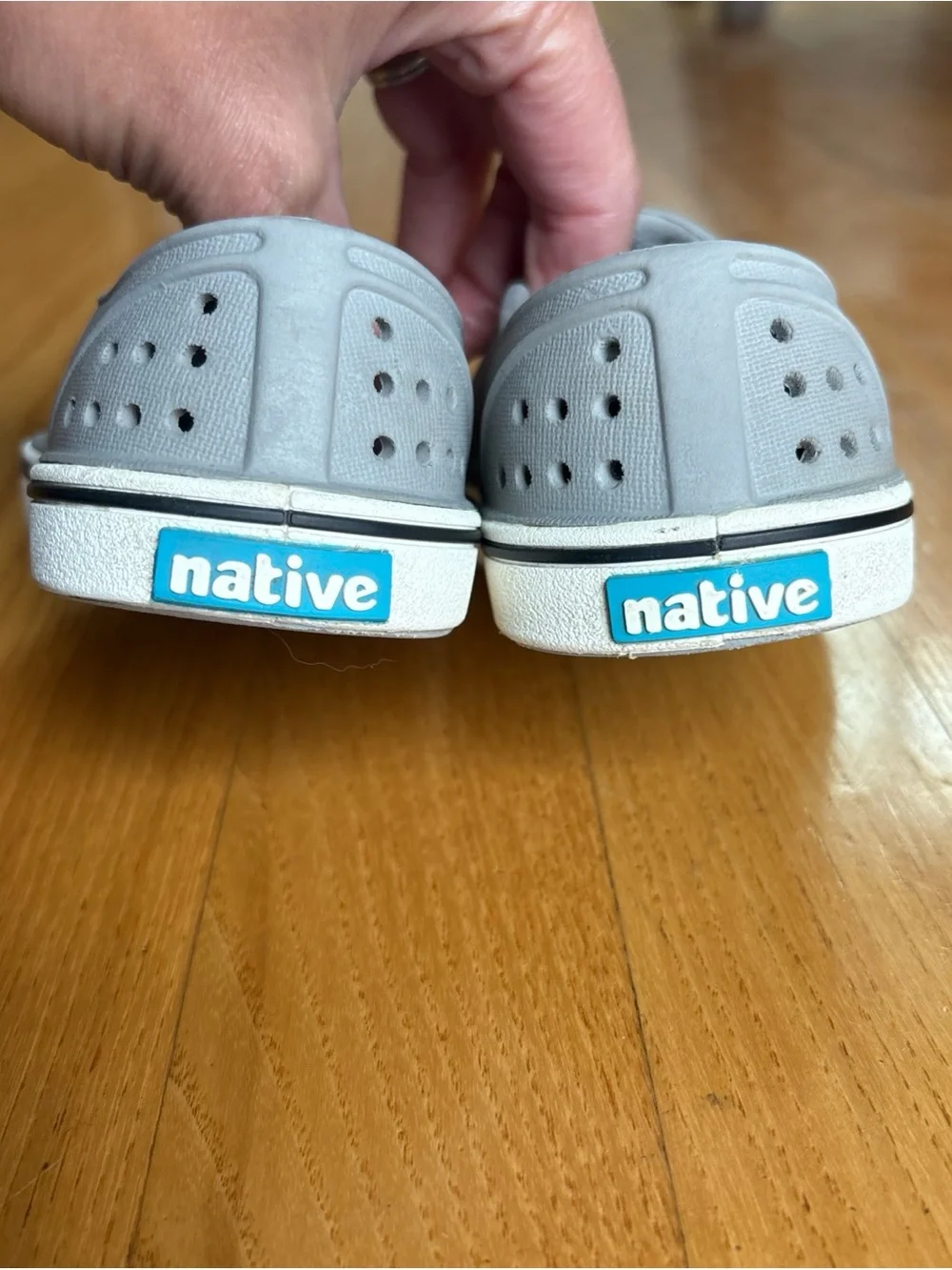Native Miles Shoes Toddler Grey White Slip-On Unisex Gray Boys Water Size C7 7
